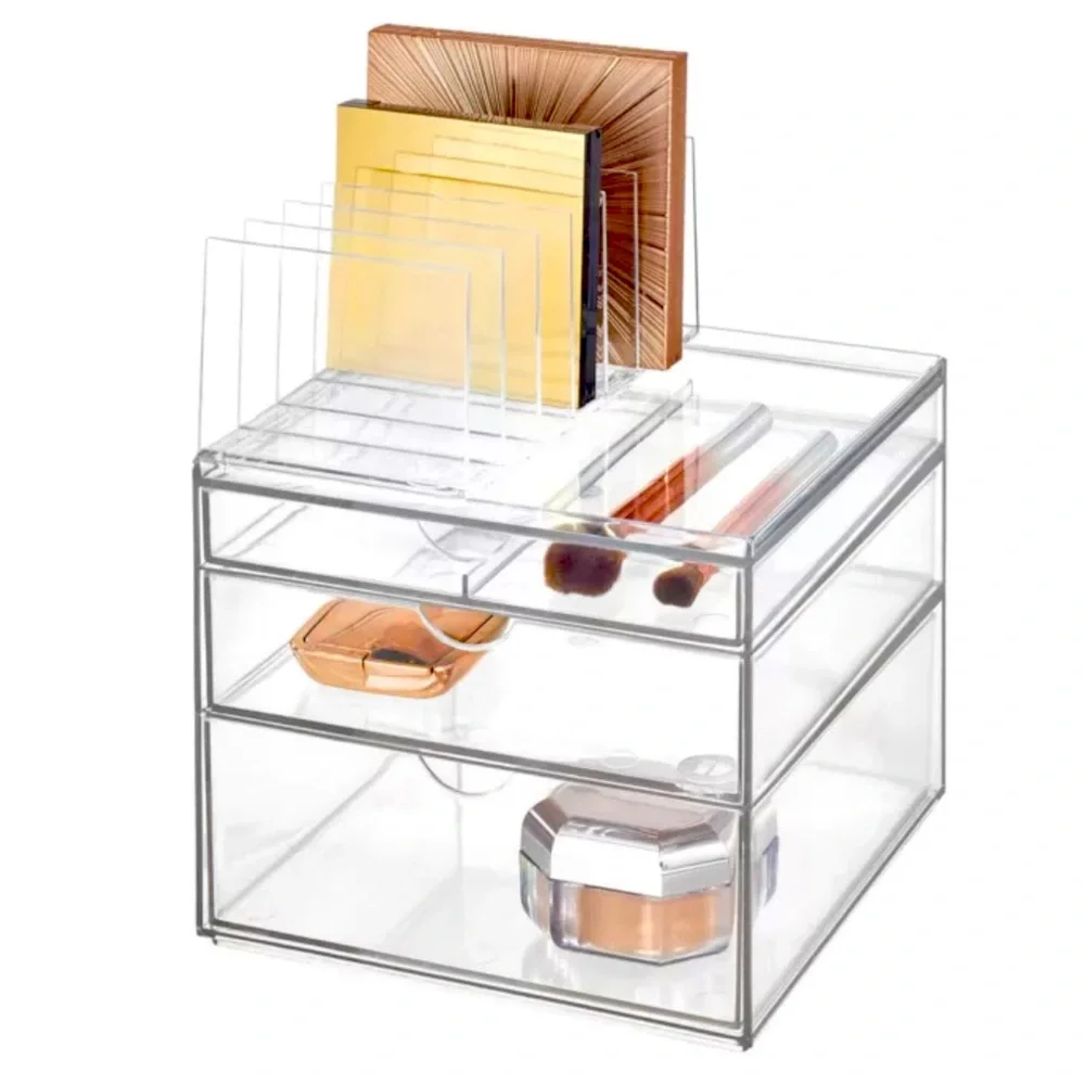 iDesign Clear Acrylic 7 Slot Cosmetic Palette Organizer.